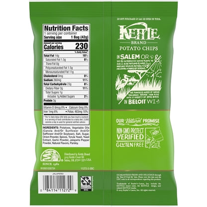 Kettle Brand Potato Chips Jalapeno, 24 x 1.5 oz Case - DOT product image 8