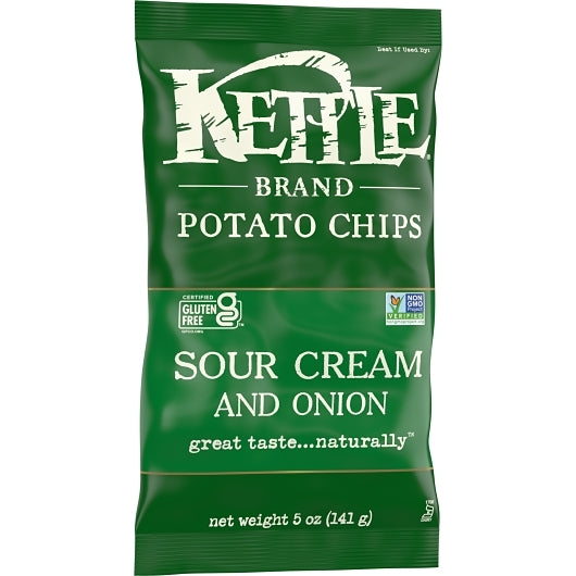Kettle Brand Potato Chip Sour Cream & Onion, 15 x 5 oz Case - DOT product image 3