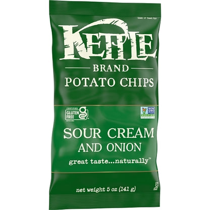 Kettle Brand Potato Chip Sour Cream & Onion, 15 x 5 oz Case - DOT product image 3