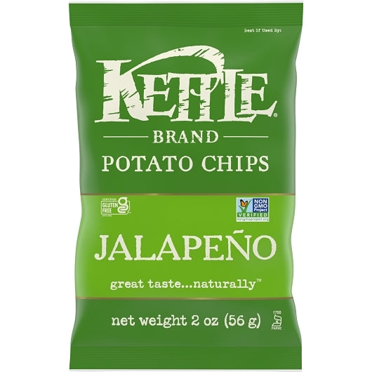 Kettle Brand Potato Jalapeno Potato Chips, 6 x 2 oz Case - Snacks