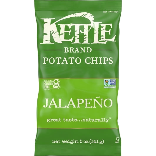 Kettle Brand Potato Chips Jalapeno, 8 x 5 oz Case - Snacks