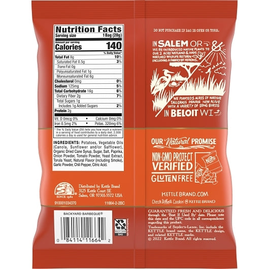 Kettle Brand Potato Backyard Bbq Potato Chip, 72 x 1 oz Case - DOT product image 8