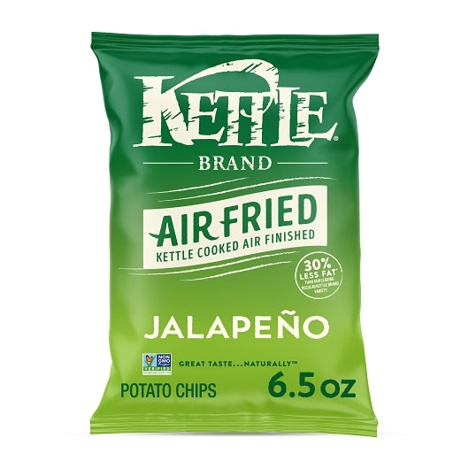 Kettle Foods Potato Chips, Air Fried Jalapeno Kettle Chips, 12 x 6.5 oz Case - DOT product image 3