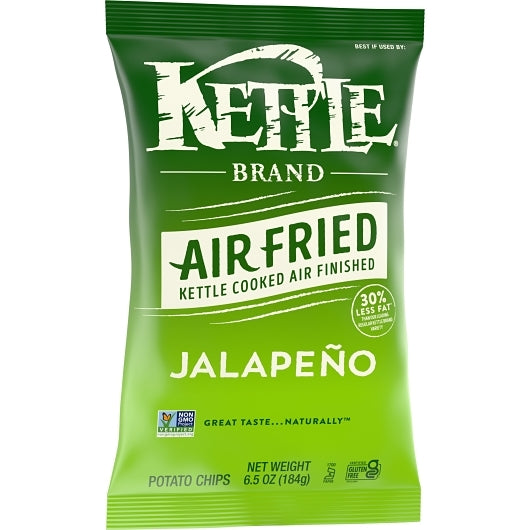 Kettle Foods Potato Chips, Air Fried Jalapeno Kettle Chips, 12 x 6.5 oz Case - DOT product image 4