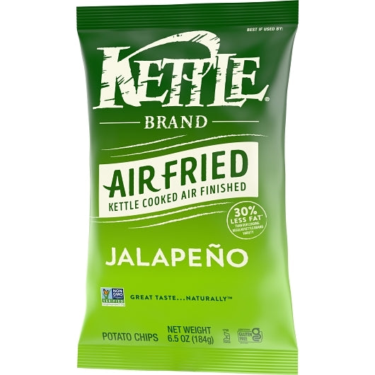 Kettle Foods Potato Chips, Air Fried Jalapeno Kettle Chips, 12 x 6.5 oz Case - DOT product image 6