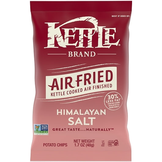 Kettle Foods Air Fried Himalayan Salt Potato Chips Snack Bag, 6 x 1.7 oz Case - Snacks