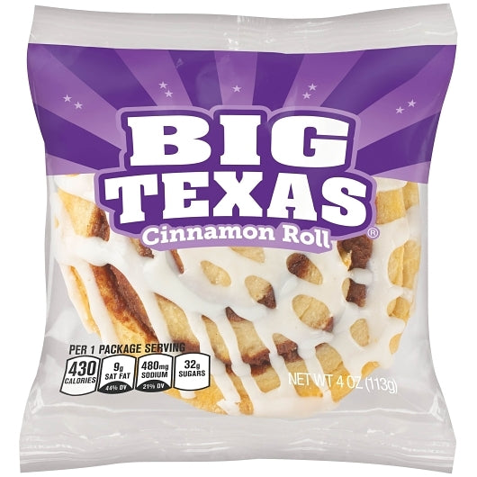 Big Texas CINNAMON ROLL SINGLE SERVE, 6 x 6 x 4 oz Case - DOT product image 3