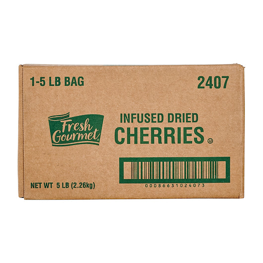 Sugar Foods Infused Dried Cherry, 1 x 5 lb Case - GS1 closed shipping case image