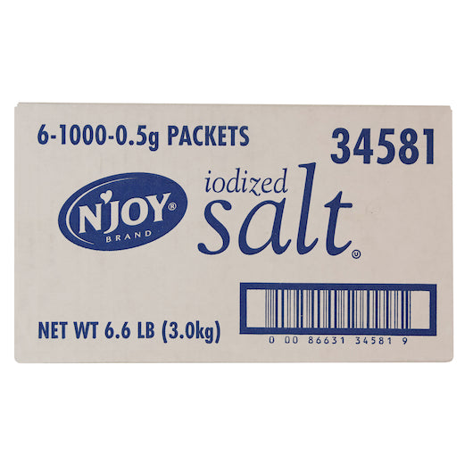 Sugar Foods Iodized Salt Packets, 6 x 1000 x 0.5 GR Case - GS1 closed shipping case image