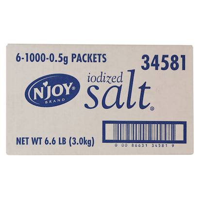 Sugar Foods Iodized Salt Packets, 6 x 1000 x 0.5 GR Case - GS1 closed shipping case image