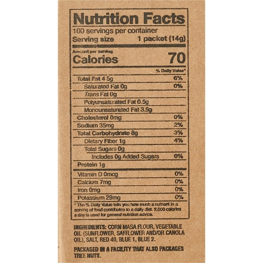 Fresh Gourmet Tri-Color Tortilla Strips Salad Topping Single Serve, 100 x 0.5 oz Case - DOT product image 6