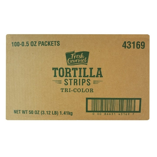 Fresh Gourmet Tri-Color Tortilla Strips, 100 x 0.5 oz Case - DOT product image 5