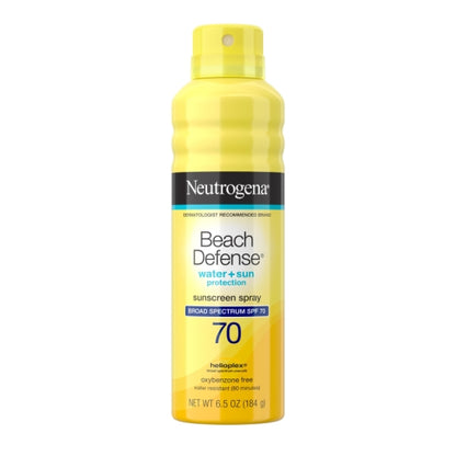 Neutrogena Beach Defense Water & Sun Protection Sunscreen Spf70 Spray, 4 x 3 x 6.5 oz Case - Health & Personal Care