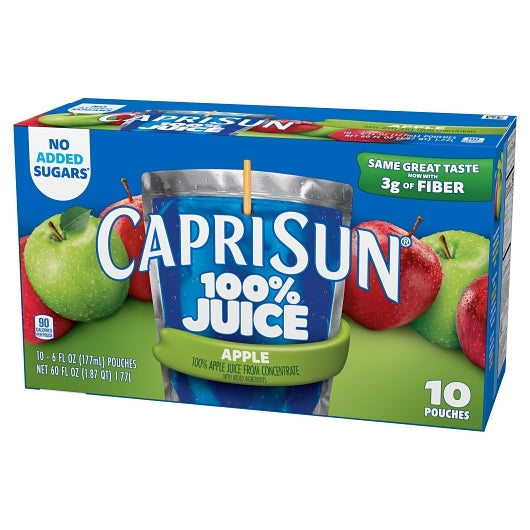 Capri Sun 100% Juice Ready To Drink Apple Juice, 4 x 60 fl oz Case - DOT product image 5