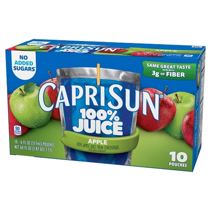 Capri Sun 100% Juice Ready To Drink Apple Juice, 4 x 60 fl oz Case - DOT product image 5