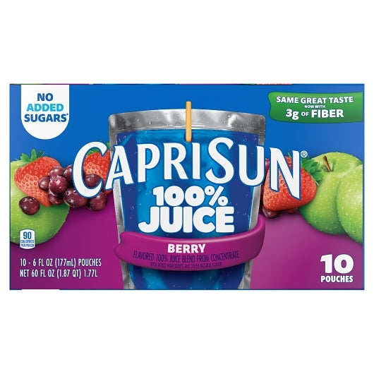 Capri Sun 100% Juice Ready To Drink Berry Juice, 4 x 1.87 QT Case - DOT product image 2