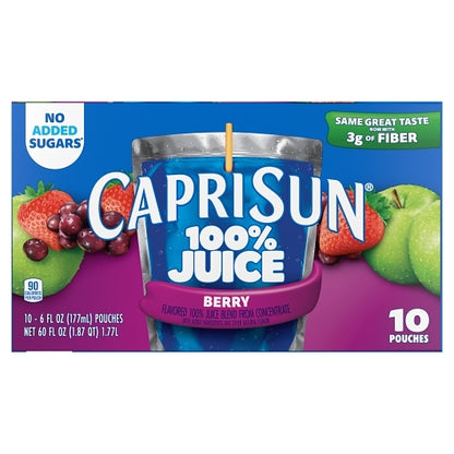Capri Sun 100% Juice Ready To Drink Berry Juice, 4 x 1.87 QT Case - DOT product image 2