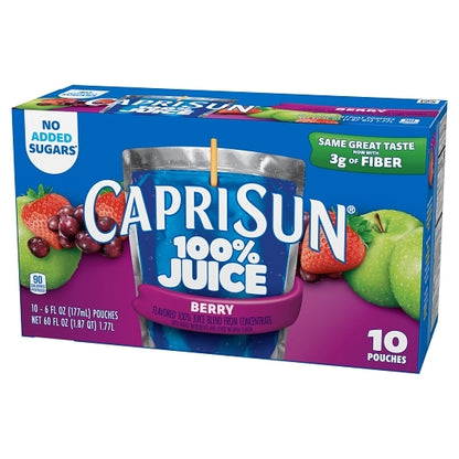 Capri Sun 100% Juice Ready To Drink Berry Juice, 4 x 1.87 QT Case - DOT product image 5