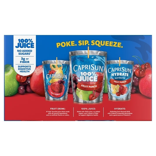 Capri Sun 100% Juice Ready To Drink Fruit Punch, 4 x 1.77 LT Case - DOT product image 6
