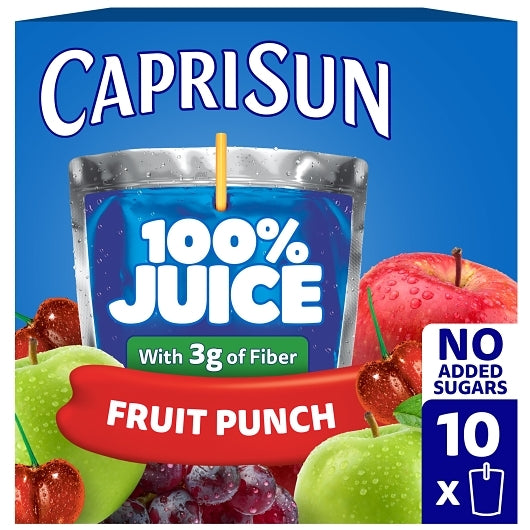 Capri Sun 100% Juice Ready To Drink Fruit Punch, 4 x 1.77 LT Case - DOT product image 3