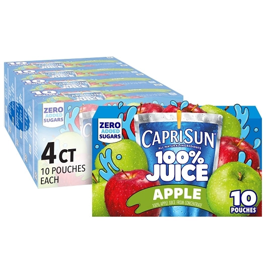 Capri Sun 100% Juice Ready To Drink Apple Juice, 4 x 60 fl oz Case - DOT product image 4