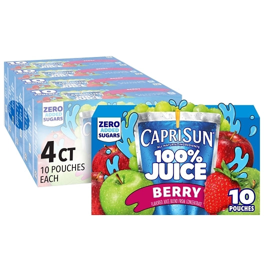 Capri Sun 100% Juice Ready To Drink Berry Juice, 4 x 1.87 QT Case - DOT product image 4