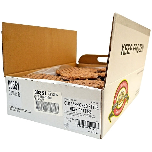 Kings Command Foods Flame Broiled Old Fashioned Style Beef Burgers, 1 x 48 x 5 oz Case - DOT product image 3