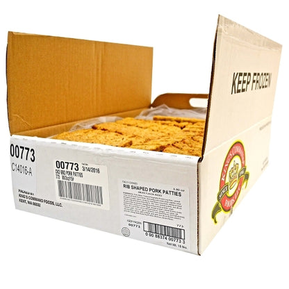 Kings Command Foods Fully Cooked Pork Rib Shaped Patties, 1 x 80 x 3 oz Case - DOT product image 3