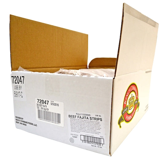 Kings Command Foods Fully Cooked Beef Fajita Strips, 3 x 5 lb Case - DOT product image 3