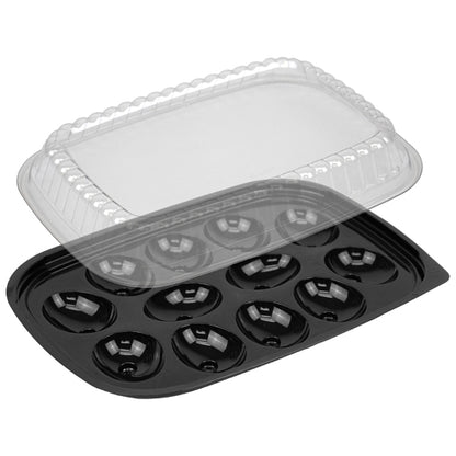 D and W 12 Egg PET Black Tray With Clear Dome, 4 x 82 x 82 each Case - DOT product image 3