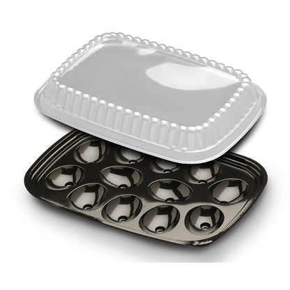 D and W 12 Egg PET Black Tray With Clear Dome, 4 x 82 x 82 each Case - DOT product image 2