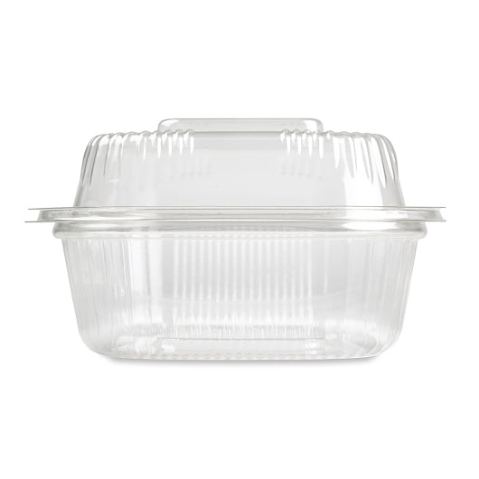 D&W Fine Pack Container Hinged 6 Inch Clear, 1 x 250 x 250 each Case - Food Containers & Lids