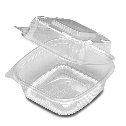 D & W Container Hinged 6 Inch Plastic, 1 x 250 x 250 each Case - Food Containers & Lids