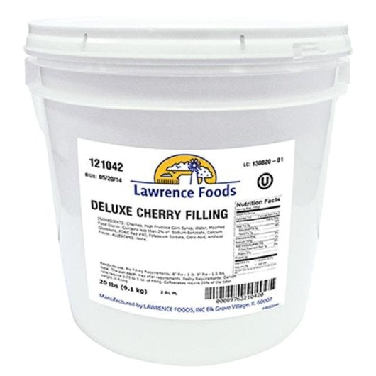 Lawrence Foods Deluxe Cherry Filling, 1 x 20 lb Case - Bakery & Desserts