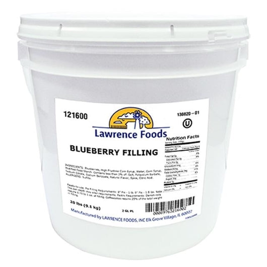 Lawrence Foods Deluxe Blueberry Filling, 1 x 20 lb Case - Bakery & Desserts