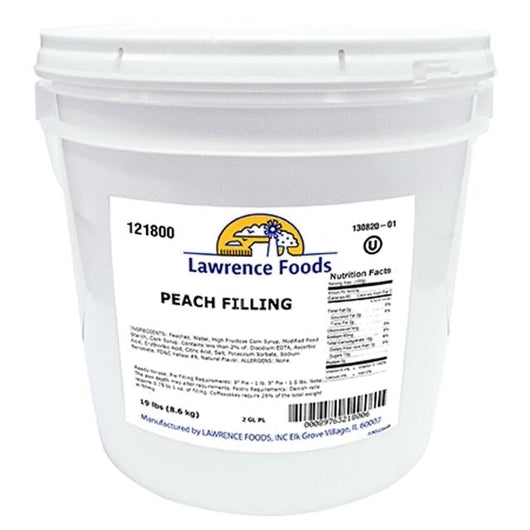 Whole Peach Fruit Deluxe Peach Filling, 1 x 19 lb Case - Bakery & Desserts