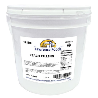 Whole Peach Fruit Deluxe Peach Filling, 1 x 19 lb Case - Bakery & Desserts