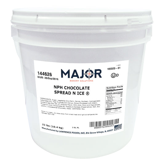 Major Bakery Nph Chocolate Spread-N-Ice, 1 x 23 lb Case - Bakery & Desserts