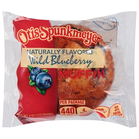 Otis Spunkmeyer Individually Wrapped Wild Blueberry Muffins, 24 x 4 oz Case - Bakery & Desserts