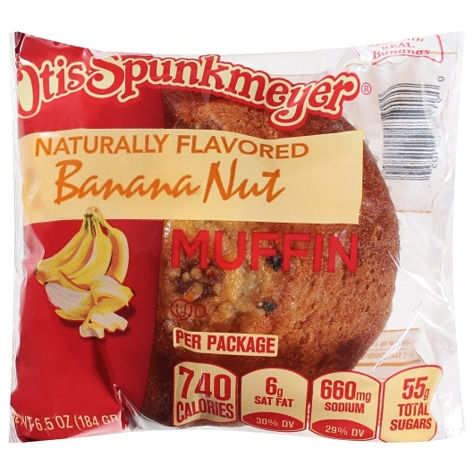 Otis Spunkmeyer Individually Wrapped Banana Nut Muffin, 4 x 12 x 6.5 oz Case - Bakery & Desserts