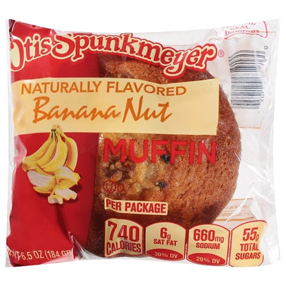 Otis Spunkmeyer Individually Wrapped Banana Nut Muffin, 4 x 12 x 6.5 oz Case - Bakery & Desserts