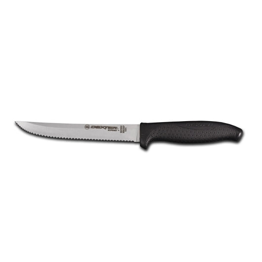 Dexter Softgrip 6 Inch Black Scalloped Utility Knife, 1 x 1 each Case - Cutting Boards & Knives