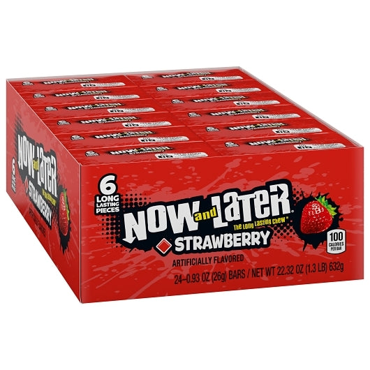 Now and Later Strawberry Chews, 12 x 0.93 oz Case - DOT product image 3