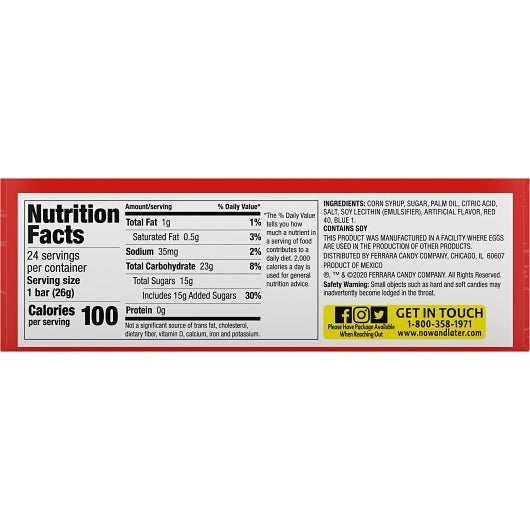 Now and Later Strawberry Chews, 12 x 0.93 oz Case - DOT product image 6