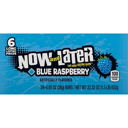 Now and Later Blue Raspberry Chews, 12 x 0.93 oz Case - DOT product image 2