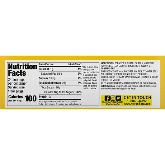 Now and Later Banana Chews, 12 x 0.93 oz Case - DOT product image 5
