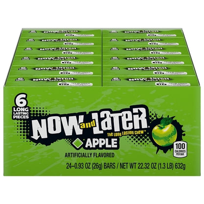 Now and Later Apple Chews, 12 x 0.93 oz Case - Candy & Confections