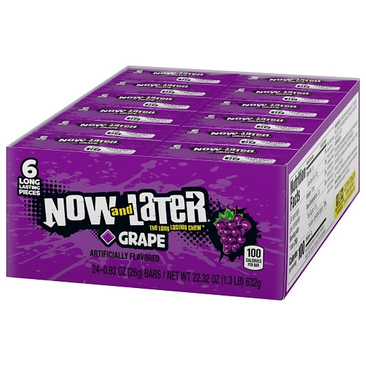 Now and Later Grape Chews, 12 x 0.93 oz Case - DOT product image 5