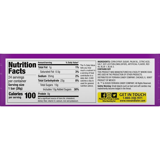 Now and Later Grape Chews, 12 x 0.93 oz Case - DOT product image 6