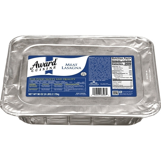 Conagra Angela Mia Lasagna Meat Cuisine, 4 x 96 oz Case - Prepared Foods